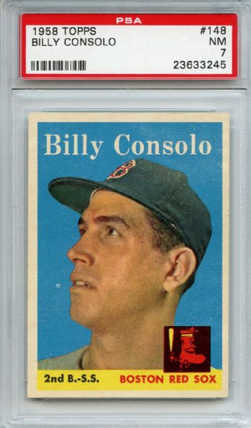 1958 Topps 148 Billy Consolo PSA NM 7