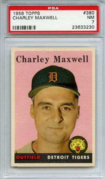 1958 Topps 380 Charley Maxwell PSA NM 7