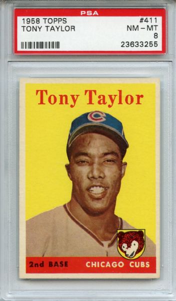 1958 Topps 411 Tony Taylor PSA NM-MT 8
