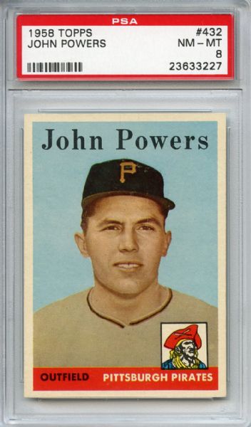 1958 Topps 432 John Powers PSA NM-MT 8