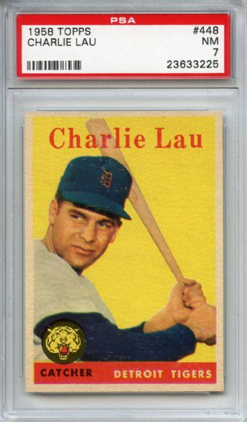 1958 Topps 448 Charlie Lau PSA NM 7