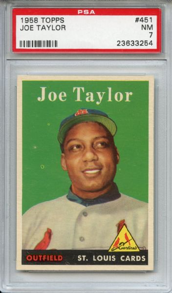 1958 Topps 451 Joe Taylor PSA NM 7