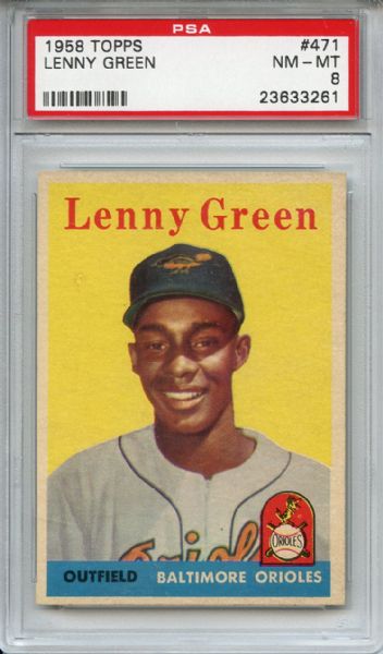 1958 Topps 471 Lenny Green PSA NM-MT 8