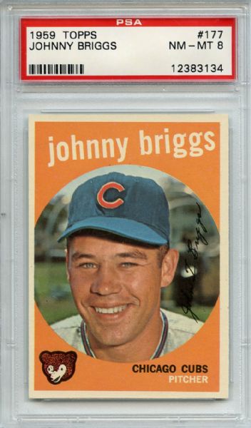 1959 Topps 177 Johnny Briggs PSA NM-MT 8