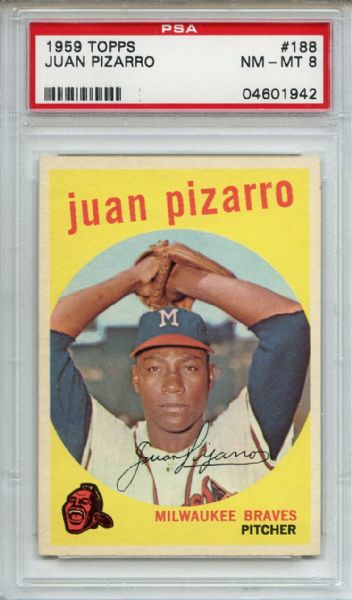 1959 Topps 188 Juan Pizarro PSA NM-MT 8