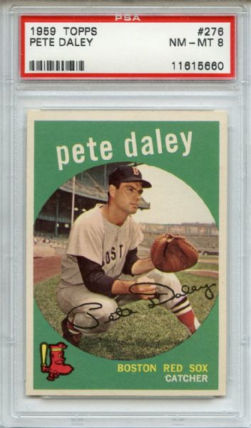 1959 Topps 276 Pete Daley White Back PSA NM-MT 8