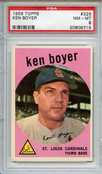 1959 Topps 325 Ken Boyer PSA NM-MT 8