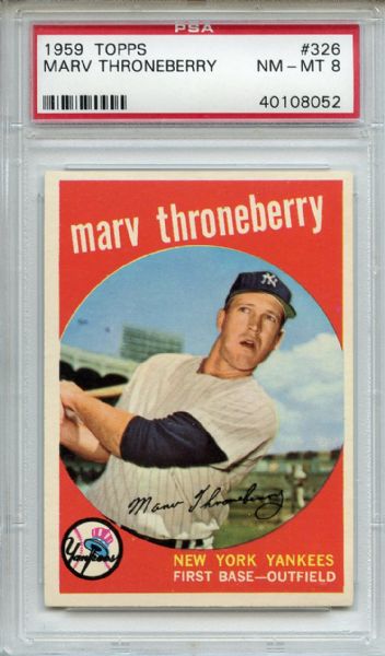 1959 Topps 326 Marv Throneberry PSA NM-MT 8