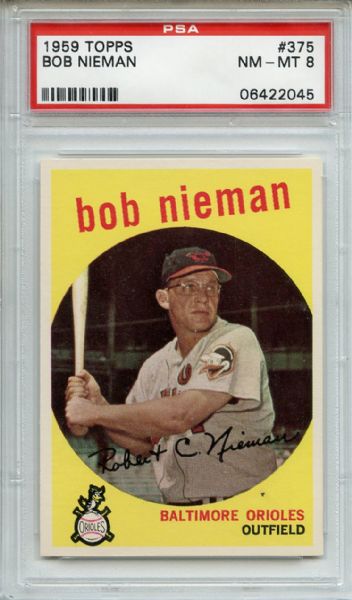 1959 Topps 375 Bob Nieman PSA NM-MT 8