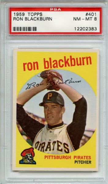 1959 Topps 401 Ron Blackburn PSA NM-MT 8