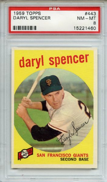 1959 Topps 443 Daryl Spencer PSA NM-MT 8
