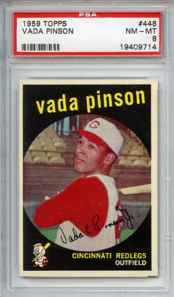 1959 Topps 448 Vada Pinson PSA NM-MT 8