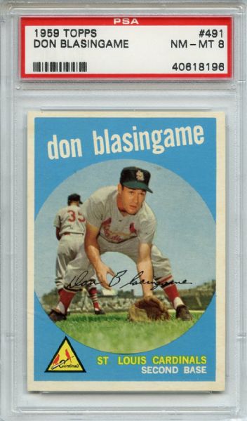 1959 Topps 491 Don Blasingame PSA NM-MT 8