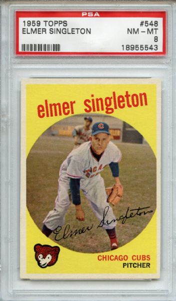 1959 Topps 548 Elmer Singleton PSA NM-MT 8