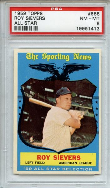 1959 Topps 566 Roy Sievers All Star PSA NM-MT 8