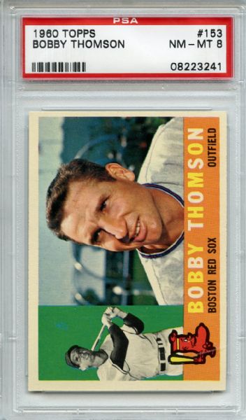 1960 Topps 153 Bobby Thomson PSA NM-MT 8
