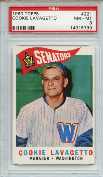 1960 Topps 221 Cookie Lavagetto PSA NM-MT 8