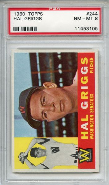 1960 Topps 244 Hal Griggs PSA NM-MT 8