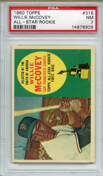 1960 Topps 316 Willie McCovey RC PSA NM 7