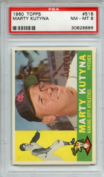1960 Topps 516 Marty Kutyna PSA NM-MT 8