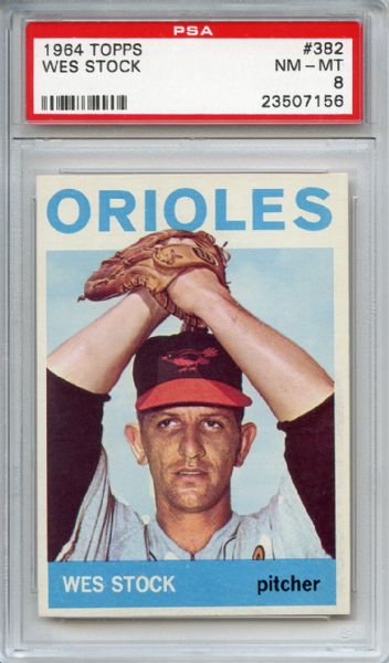 1964 Topps 382 Wes Stock PSA NM-MT 8