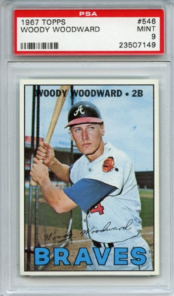 1967 Topps 546 Woody Woodward PSA MINT 9