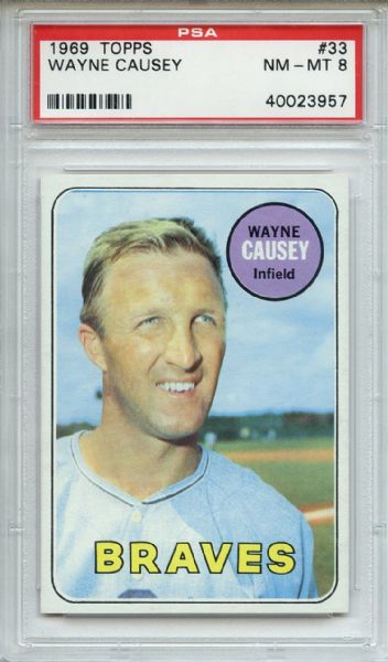 1969 Topps 33 Wayne Causey PSA NM-MT 8