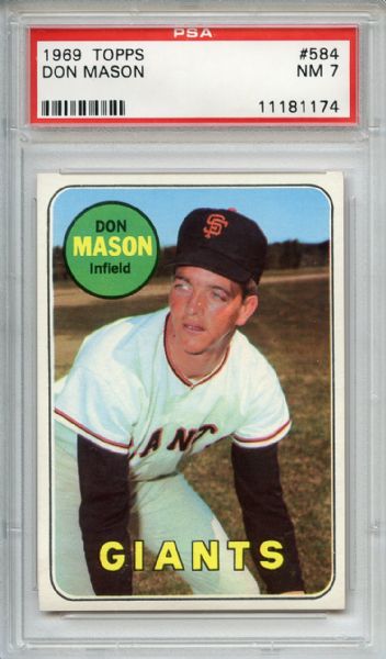 1969 Topps 584 Don Mason PSA NM 7