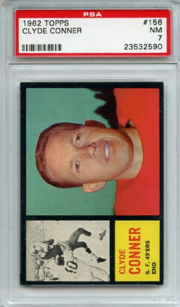 1962 Topps 156 Clyde Conner PSA NM 7