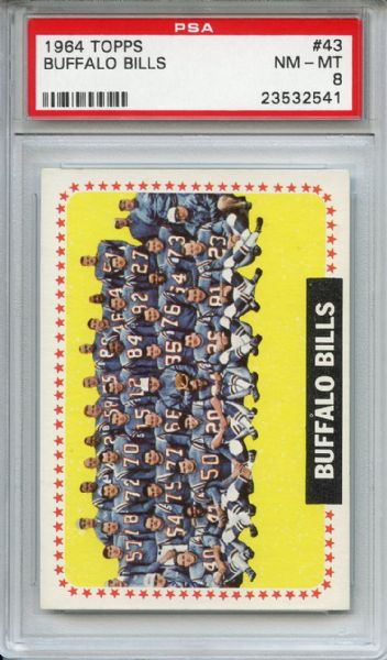 1964 Topps 43 Buffalo Bills Team PSA NM-MT 8