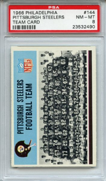 1966 Philadelphia 144 Pittsburgh Steelers Team PSA NM-MT 8