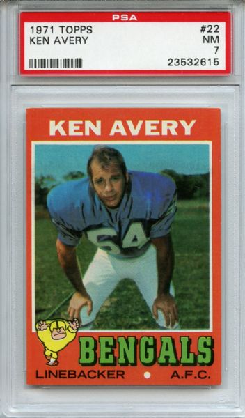 1971 Topps 22 Ken Avery PSA NM 7