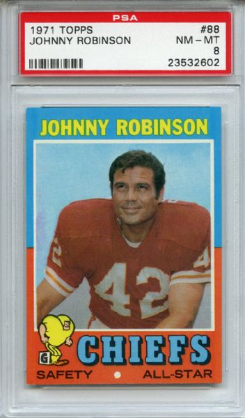 1971 Topps 88 Johnny Robinson PSA NM-MT 8