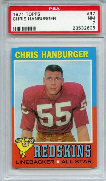 1971 Topps 97 Chris Hanburger PSA NM 7