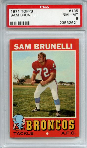 1971 Topps 185 Sam Brunelli PSA NM-MT 8