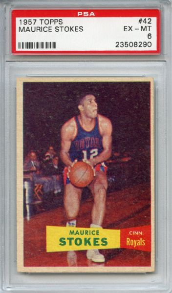 1957 Topps 42 Maurice Stokes RC PSA EX-MT 6