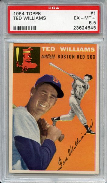 1954 Topps 1 Ted Williams PSA EX-MT+ 6.5