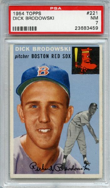 1954 Topps 221 Dick Brodowski PSA NM 7