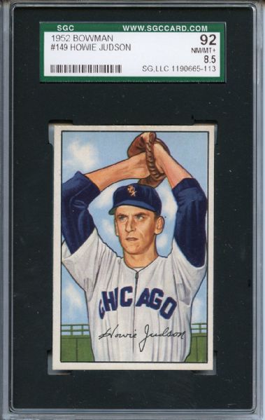 1952 Bowman 149 Howie Judson SGC NM/MT+ 92 / 8.5
