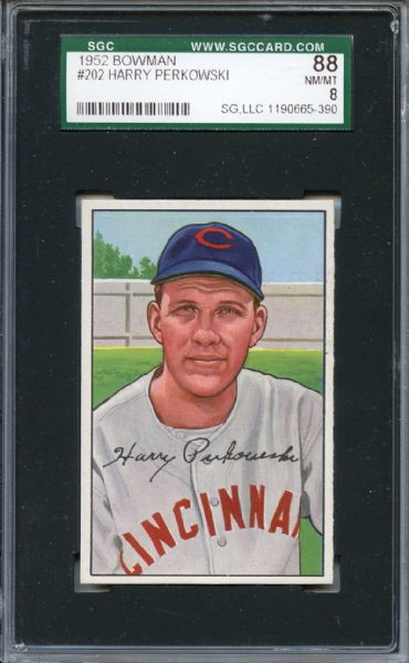 1952 Bowman 202 Harry Perkowski SGC NM/MT 88 / 8