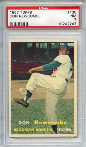 1957 Topps 130 Don Newcombe PSA NM 7