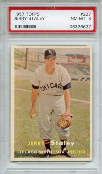 1957 Topps 227 Jerry Staley PSA NM-MT 8