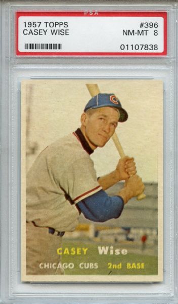 1957 Topps 396 Casey Wise PSA NM-MT 8