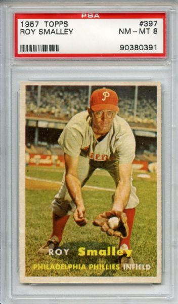 1957 Topps 397 Roy Smalley PSA NM-MT 8