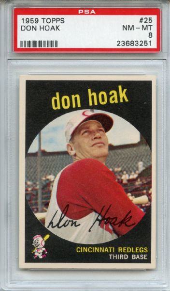 1959 Topps 25 Don Hoak PSA NM-MT 8