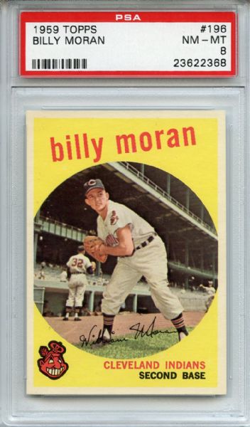 1959 Topps 196 Billy Moran PSA NM-MT 8