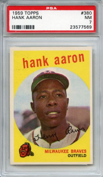 1959 Topps 380 Hank Aaron PSA NM 7