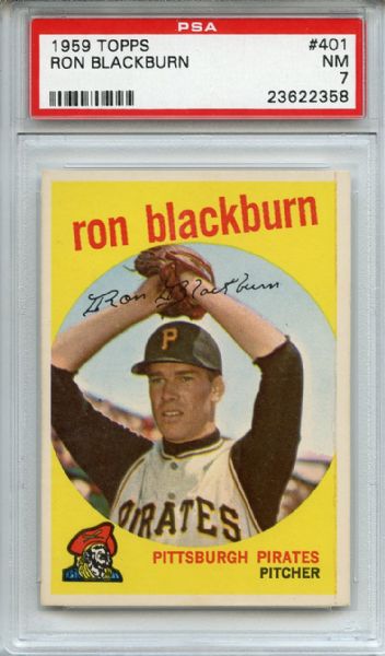 1959 Topps 401 Ron Blackburn PSA NM 7