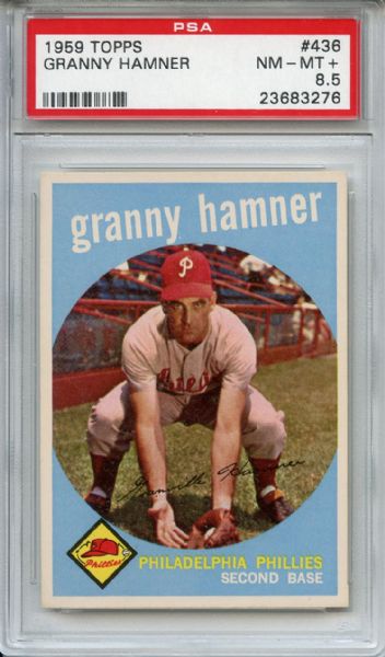 1959 Topps 436 Granny Hamner PSA NM-MT+ 8.5