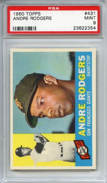 1960 Topps 431 Andre Rodgers PSA MINT 9